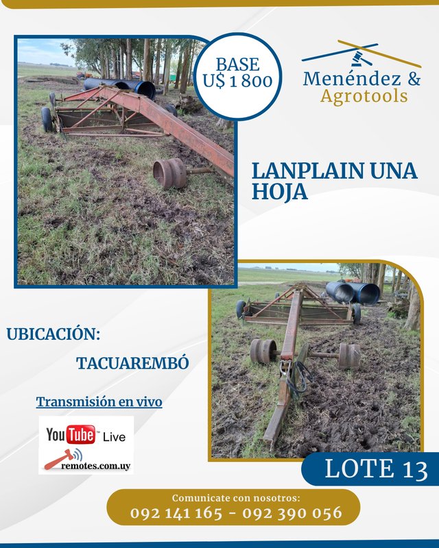 Rolo Compactador Agrícola Lanplain Una Hoja