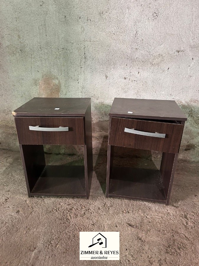 Juego de 2 Mesas de Luz MDF Marrón