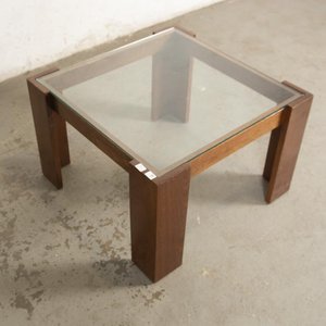 Mesa Lateral de Living con Tapa de Vidrio y Detalles en Lustre - imagen 2
