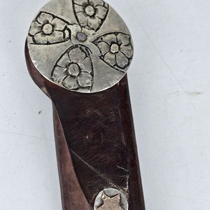 Cuchillo Criollo Franz Wenk con Vaina de Cuero y Detalles en Plata y Oro - imagen 12
