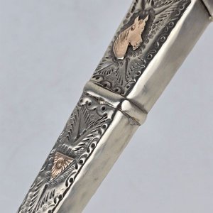 Cuchillo Criollo Franz Wenk con Vaina de Cuero y Detalles en Plata y Oro - imagen 8