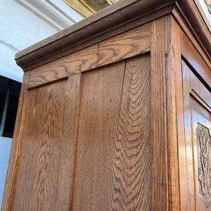Ropero Antiguo de Roble con 3 Puertas, Espejo Biselado y 4 Cajones - imagen 23