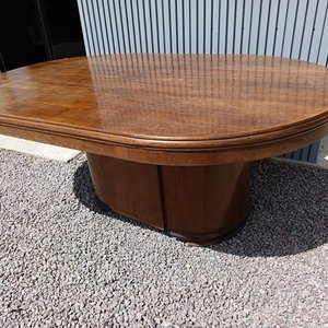 Mesa Oval Grande de Madera con Base - imagen 1