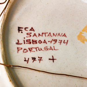 Plato Cerámica Portuguesa Floral Santanna Lisboa 1974 - imagen 4
