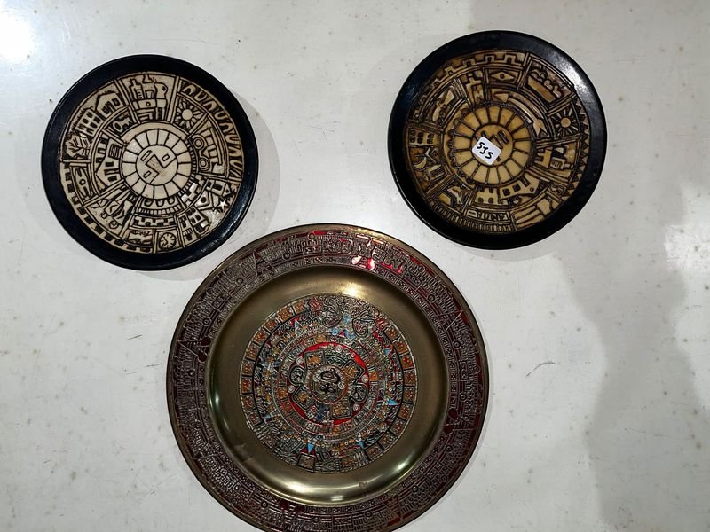 Set de 3 Adornos de Pared Estilo Azteca