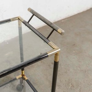 Mesa Bar Rodante Metálica con Vidrio y Ruedas - imagen 2