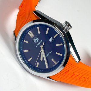 Reloj TAG Heuer Carrera Caballero Malla Goma Naranja - imagen 3