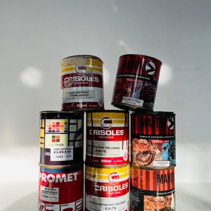 Lote siguiente: Lote de 8 Latas de Pintura Antióxido y Esmalte Mayor y Crisoles