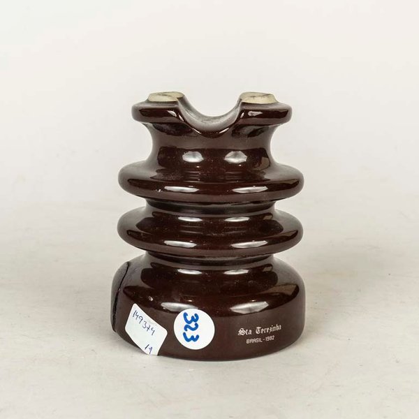 Aislador de Porcelana Marrón Sta. Terezinha Brasil 1992 - 12 cm