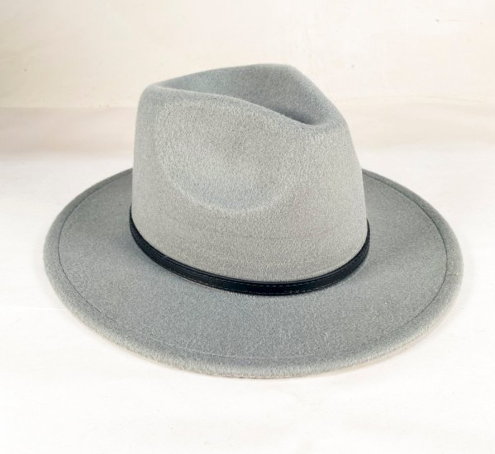 Sombrero de Caballero Gris con Banda Negra - Diámetro 30cm
