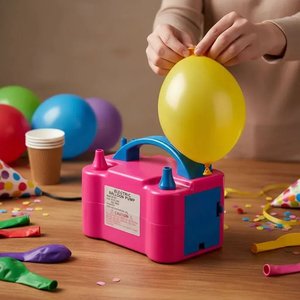 Inflador Eléctrico de Globos Rosa y Azul - imagen 2