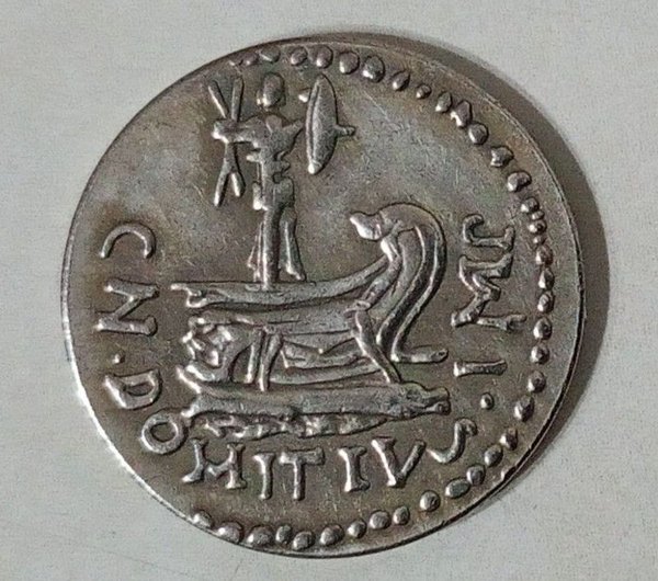 Denario Romano República Cneo Domicio Ahenobarbo 41-40 a.C.