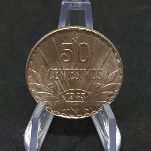 Monedas Uruguayas: 50 Centésimos 1943 y 20 Centésimos 1893 - imagen 1