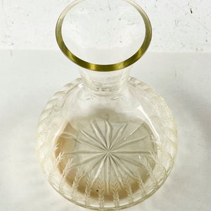 Botellón de Vidrio Tallado Hialino con Borde Dorado - 25 cm - imagen 2