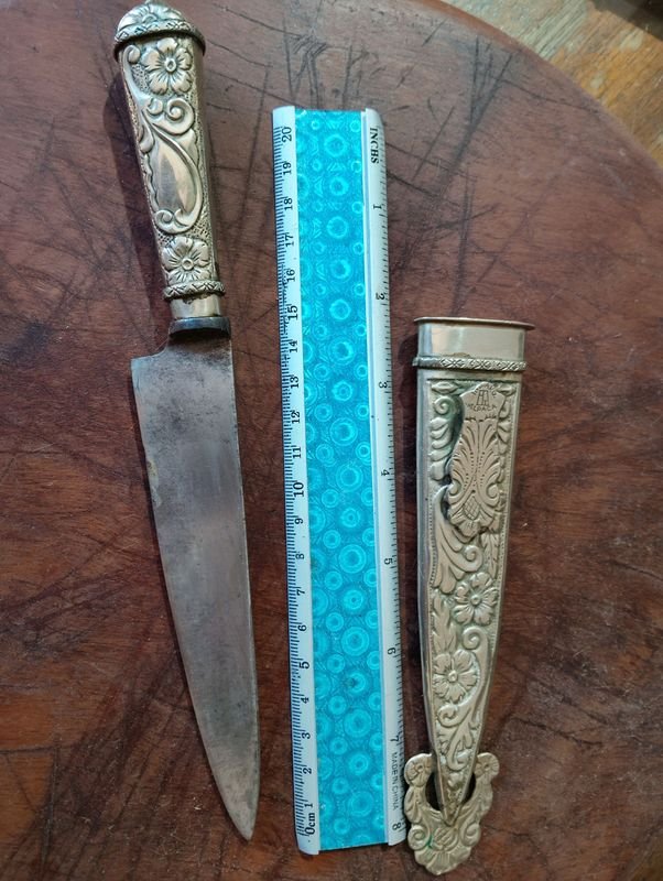 Cuchillo argentino TANDIL cabo y vaina en alpaca - imagen 6
