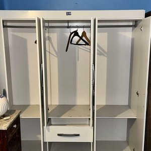 Ropero Blanco de MDF con 2 Puertas, 6 Compartimentos y 2 Cajones - imagen 2