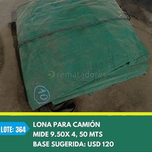 Lote siguiente: Lona Verde para Camión Mide 9.50 x 4.50 Metros