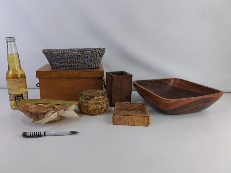 Cajitas y canastitos en madera y mimbre - Accesorios para el hogar - imagen 2