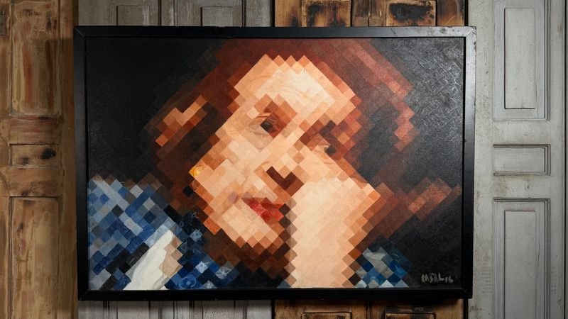Óleo sobre Fibra "China Zorrilla" por Enrique Casal (60x90 cm)