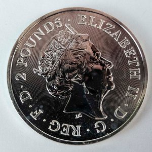 Lote siguiente: Moneda de Plata Británica 2 Libras 2021 Reina Elizabeth II - 1 Onza