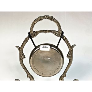 Gong de Metal Plateado con Soporte, Platillo y Martillo - imagen 4
