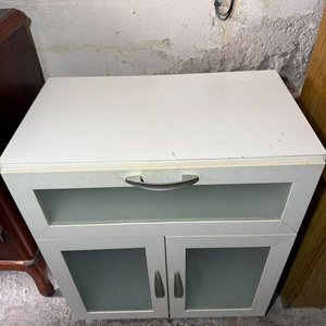 Mueble Blanco MDF con Cajón y Puertas con Vidrio - imagen 1