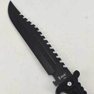 Cuchillo Bowie Negro con Funda y Cinta Métrica - imagen 2
