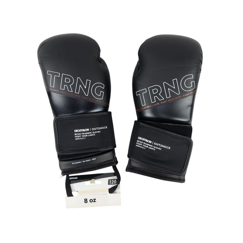 Guantes de Boxeo Decathlon Outshock Negros 8oz Nuevos