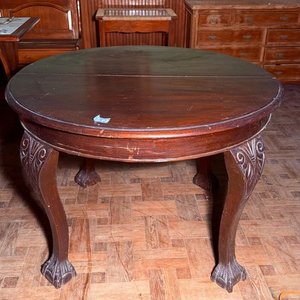 Mesa Extensible Reina Ana Antigua de Madera Oscura - imagen 6