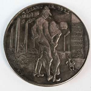 Lote siguiente: Medalla Alemana "Reclamo del Hierro del Ruhr" 1923