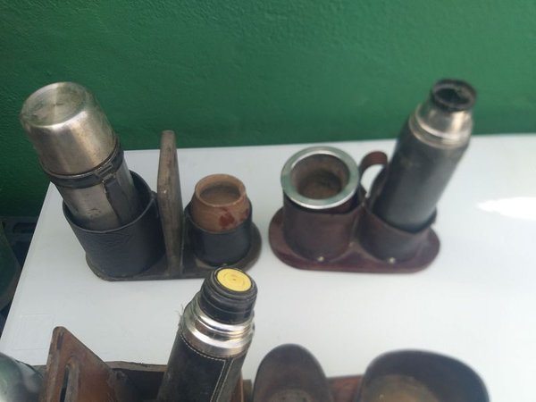 Juego de Materas y Termos de Cuero