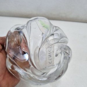 Elegante Cenicero de Cristal Macizo Estilo Murano Diseño Ondulado - imagen 4