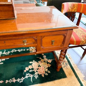 Escritorio Antiguo de Madera con Cajones y Organizador - imagen 5