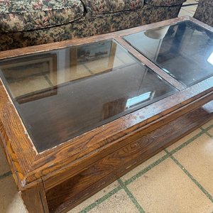Mesa Ratona Moderna de Madera con Tapa de Vidrio - imagen 3