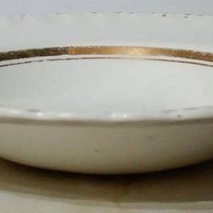 Plato Hondo Vintage Loza Inglesa Grindley England Cream Petal Borde Dorado 1930 - imagen 3
