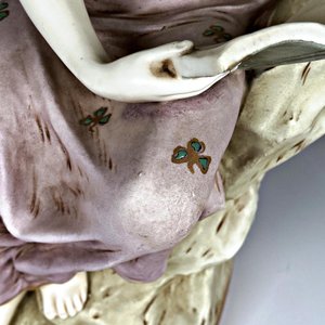 Figura de Dama Leyendo Sentada en Faienza, Altura 45 cm - imagen 2
