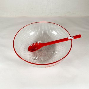 Ensaladera de Vidrio con Cuchara Roja - imagen 2