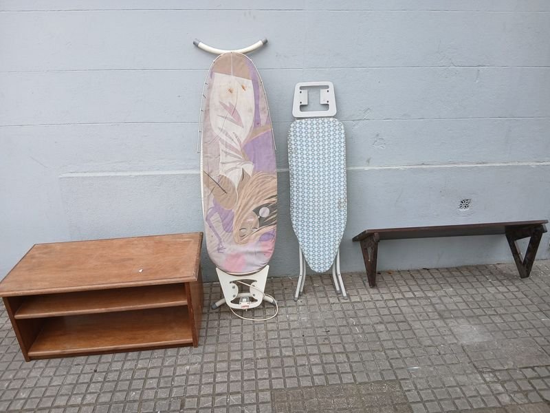 Mesa Ratona Rectangular, Repisa y Dos Tablas de Planchar Plegables
