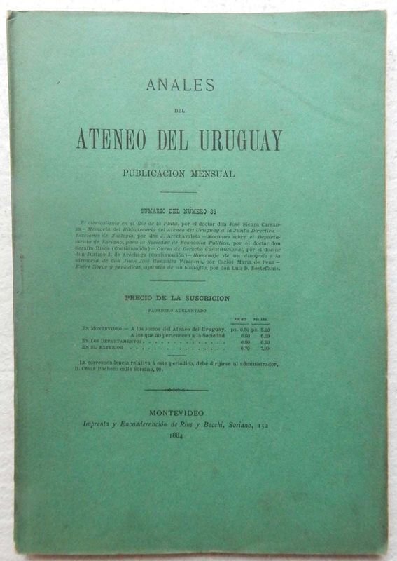 Revista Anales Del Ateneo Del Uruguay, una publicación mensual de 1884 - imagen 1