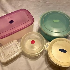 Lote- de 5 recipientes plastico taper - imagen 3