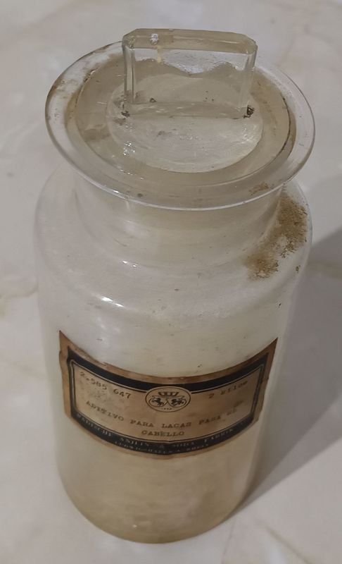 Antiguo frasco de vidrio hialino para farmacia - imagen 2