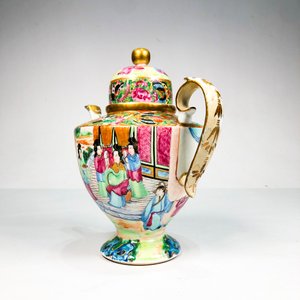 Tetera Antigua de Porcelana Oriental Decorada - imagen 4