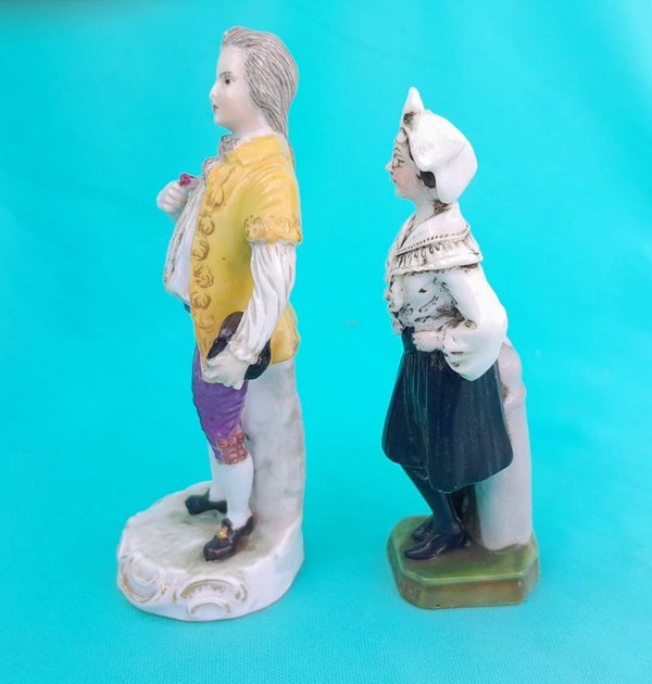Par de antiguas figuras de porcelana Alemana - imagen 2