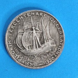 Réplica de Moneda Antigua "Pilgrim Tercentenary Celebration 1920-1921" - imagen 1