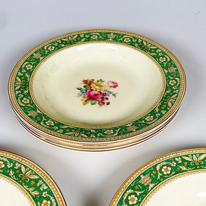Seis Platos Hondos de Loza Inglesa Woods Ivory Ware con Decoración Floral - imagen 3