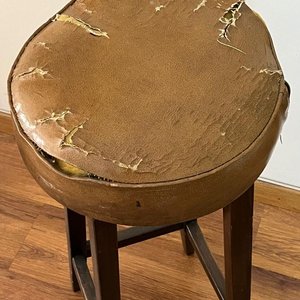 Juego de Banquetas Altas y Bajas de Madera Vintage - imagen 5