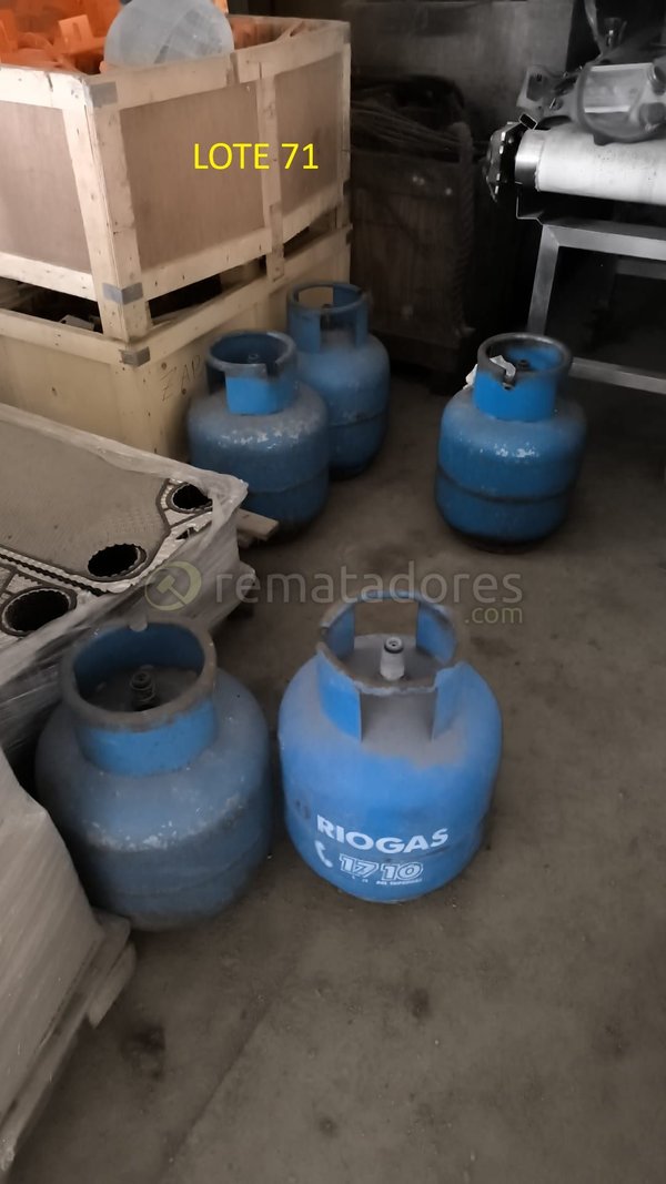 Lote de 6 Garrafas de Gas Riogas Azules