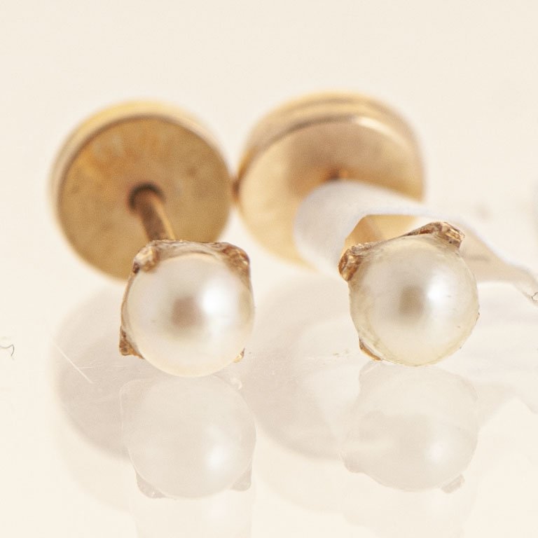 Parejas de aretes de oro con perlas - imagen 1