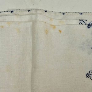 Mantel Blanco con Bordado Azul y Servilletas - imagen 7