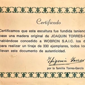 Escultura de Joaquín Torres García en Bronce Patinado - imagen 2